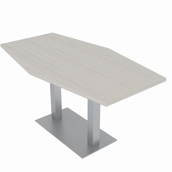 33.5 in W, 69.5 in L, 29 in H, Engineered Wood Top, Ivory